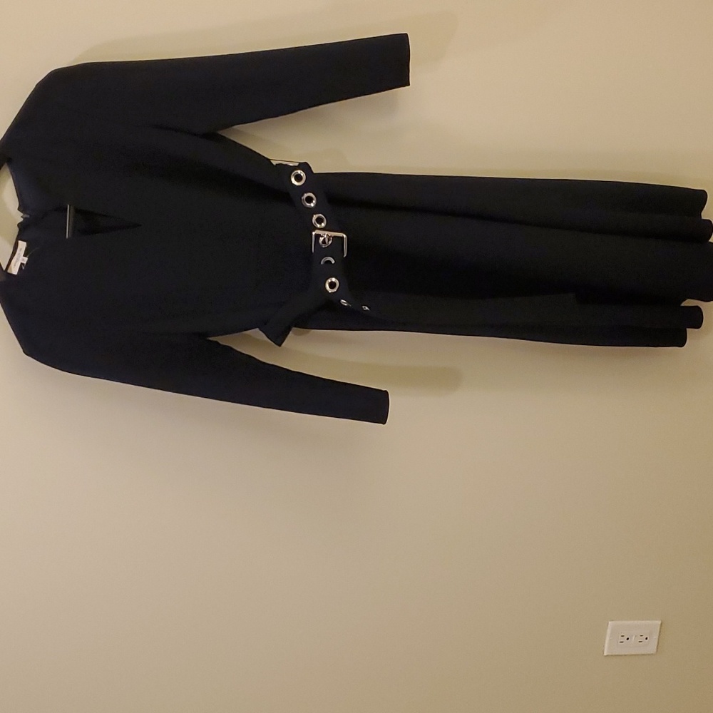 Lafayette 148 belted wool dress